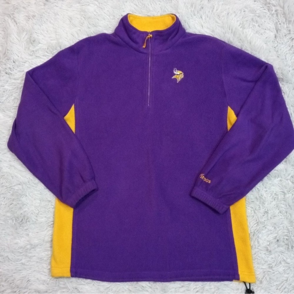 Minnesota Vikings Fleece Quarter Zip Sweater Size Medium
